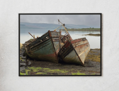 Boats on Isle of Mull, Scotland, Printable Landscape Wall Art, Instant Digital Download